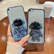 For IPhone 6 Plus Case Soft Silicone Plating Bling TPU IPhone 6s Plus Phone Casing Protective Back Cover With Astronaut Bracket