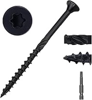 #9 x 3 Flat Head Outdoor Deck & Lag Screws - Epoxy-Coated Black, Rust Resistant - Torx T25 Star Driv