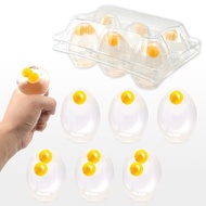 6 Pack Squishy Eggs Balls,Fidget Toy for Party Favors,Squishy Eggs Balls Toy for Anxiety Relief,Eggs