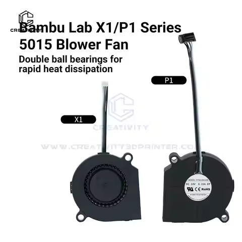 24V 5015 Blower Fan for BambuLab X1 X1C P1P P1S Cooling Blower Fan with Fast Speed and Low Noisy 3D 