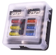 12V Fuse Block 6 Way with LED Indicator Light 12 Volt Fuse Box ATO/ATC Marine Fuse Panel Waterproof 