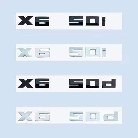 Chrome Black 3D Numbers M X6M50i X6M50d X6 M50d M50i ABS Emblem for BMW X5 Series E71 G06 Car Trunk 