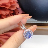 New3Carat imitation moissanite necklace for women, plated950White gold collarbone chain Eight Hearts