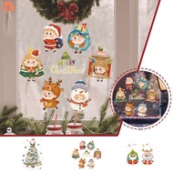 New Christmas Decoration Window Stickers Santa Gifts Merry Christmas Mirror Sticker Xmas Tree Window Glass Sticker New Year 2024 YK