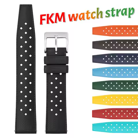 FKM Rubber Watchband Fast Release Premium Fluororubber Soft Comfortable 20mm 22mm Universal Rubber W