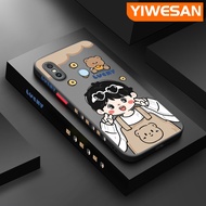 YIWESAN เคสสำหรับ Xiaomi Redmi โน๊ต5 Note 5 Pro Note 5 Pro Note เคส5A หมีเด็กชายโชคดีมีน้ำค้างแข็งโปร่งใสแข็งลายขอบสี่เหลี่ยมด้านข้างกล้องปลอกซิลิโคนเคสนิ่มป้องกันการกระแทก