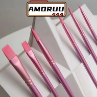 AMOR12UU 4/6 pcs Hand Drawn Watercolor, Pointed Round Flat Head Beginner's Art Student Watercolor Br