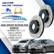 NISSHINTECH NISSAN ALMERA N17 1.5 (2011-2019) , SYLPHY G11 (2008-2013) FRONT (DEPAN) DISC SPORT ROTO