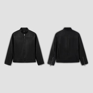 ROWAYJacket made of PU leather, thick, form-fitting | Collar leather Jacket