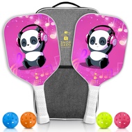 Kids Pickleball Paddles (Set of 2), Child Size Paddles (Ages 5+), Lightweight Honeycomb Core, Fiberg