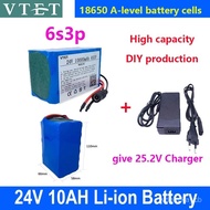 🔥New 24V 6S3P 10Ah 18650 Li-ion Baery 10000mAh High Capacity Moped /Electric/Li Ion Baery Pack DIY P