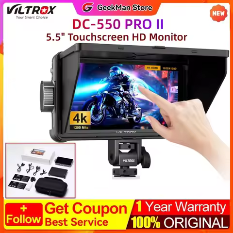 Viltrox DC-550 Pro II Camera Monitor 4K60Hz 1400nits 5.5 inch LCD Monitor Touch Screen Field 3D LUT 