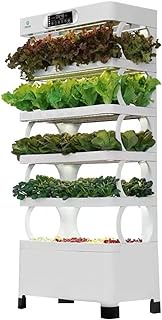Hydroponics Tower, Plants Vertical Hydroponics Grow Kits, 5-layer Indoor Gardening Greenhouse with LED Lights 85 Holes PVC Vegetables Plant Growing Systems, for Herbs, Fruits and Vegetables