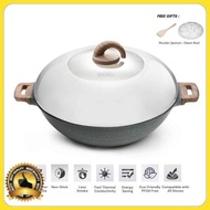 iGOZO AMOZONAS 36CM NON-STICK GRANITE WOK + GLASS LID Free Gift