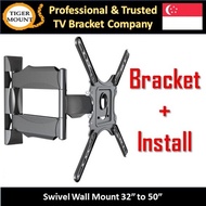 TIGER MOUNT TV Swivel Wall Mount Bracket + Installation For 32 inch to 50 inch (Home Use Only)