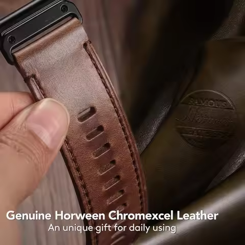 Hemsut Strap For Garmin Quickfit 22 26mm Handmade Retro Horween Leather Watch Band Fenix Epix MARQ Q