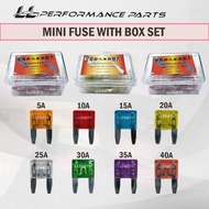 1 Box / 100Pcs Badge Car Fuse Mini Blade Fuse With Box Set kereta Mini size fuse For Car Auto Fuse 5