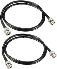 2Pcs Coaxial Cable with BNC Male to BNC Male Connectors Low Loss Coax Cable RG58 50 Ohm 4 Ft