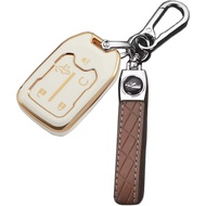 Key Fob Cover for GMC Acadia: 5 Buttons Key Fob Case with Keychain Fit for 2015 to 2023 GMC Terrain 
