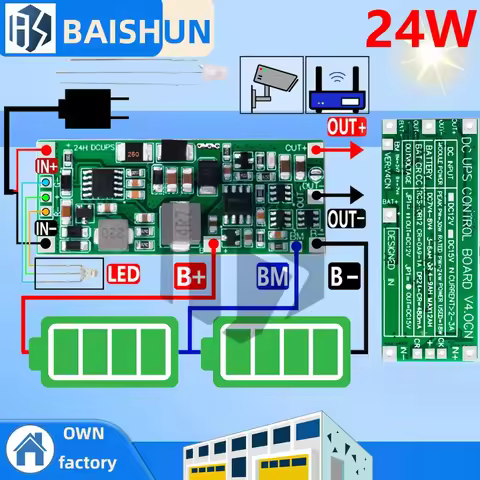 DC 12V/15V 24W 1A UPS Power Supply Module Uninterruptible Power Control Board 2S V4.0CN Charging Ste