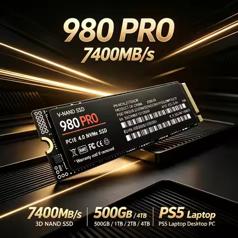 980 PRO M.2 2280 NVMe SSD PCIe4.0 X4 7400MB/s TLC 3D NAND 500GB/1TB/2TB/4TB Internal Gaming SSD for 