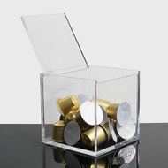 Multi-Purpose Acrylic Storage Box Flip Cosmetic Cotton Length 8cm Width 8cm Height 8cm