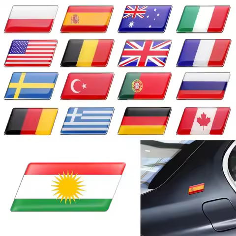 3D Epoxy Sweden France Germany Car Flag Sticker for Tesla Model 3 Model Y Model X SpaceX