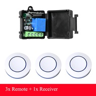 DC 6V 9V 12V 24V RF Relay Module Remote Control Switch 433Mhz Round Button WirelessKit for LED Lamp 
