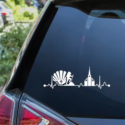 Heartbeat Camino de Santiago Vinyl Decal Bumper Sticker for Camino Pilgrim, Way of St. James, Custom