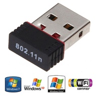 อะแดปเตอร์ Wifi USB 802.11n เสาอากาศ150Mbps USB ตัวรับสัญญาณไร้สายการ์ดเครือข่ายดองเกิล Wi-Fi ภายนอกสำหรับเดสก์ท็อปแล็ปท็อปพีซี