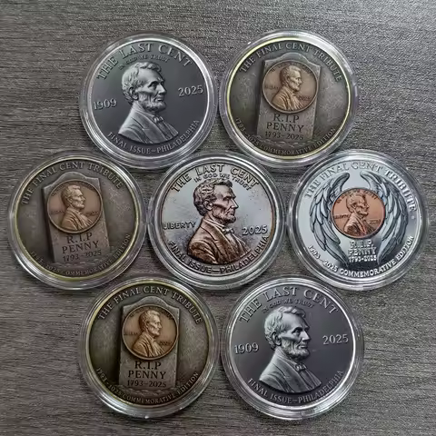 New 18 Designs USA The Final Cent Lincoln Commemorative Coin 1909–2025 Tribute Design Last Penny Met