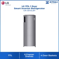 LG 171L Smart Inverter Upright Freezer GN-304SLBT | 6 Freezer Shelves | 4 Door Baskets | Sleek Desig