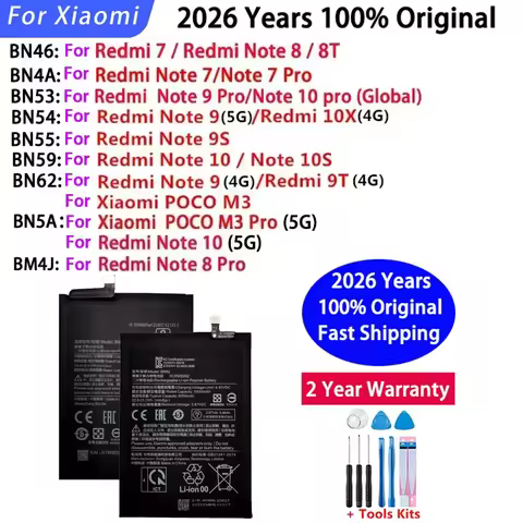 Original BN46 BN53 BN54 BN4A Battery For Xiaomi Redmi 7 9T 10X POCO M3 Note 7 8 8T 9 9S 10 10S pro B