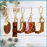EMOTEMY Simulation Food Keychain, Cartoon Simulation Dessert Chocolate Pie Keychain, Funny Hanging C