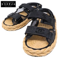 香奈兒 G38945 Coco Mark 網眼涼鞋，7 號（二手）