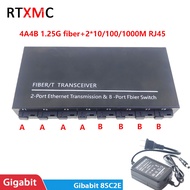 4A4B Switch Fiber Optical Media Converter 8Port 1.25G RJ45 2RJ45 Ethernet UTP Gigabit 1000Mbps Fibra