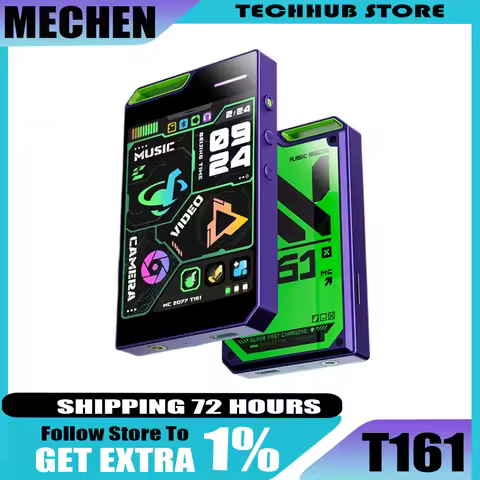 MECHEN T161 Portable Bluetooth Walkman MP3/MP4 2.8" IPS HD Display Screen Music Palyer 720P Camera V