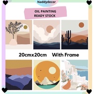 [READY STOCK] MALAYSIA 20X20cm Framed DIY Children Digital Oil Painting By Numbers Canvas Simple Landscape