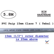 HIN 15mm x 5.8M PVC Pipe Class 7 ( Full Length )