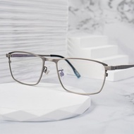 鈦質感長方形框眼鏡 - 濾藍光變色放大鏡 / 即買即戴