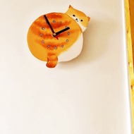 Creative Clock Wall Clock Living Room Clock Cute Cartoon Cat Shape Original Wall Clock Japanese Style Log Style Must-Have Wall Decoration Clock Wall Clock Wall Clock KNBT