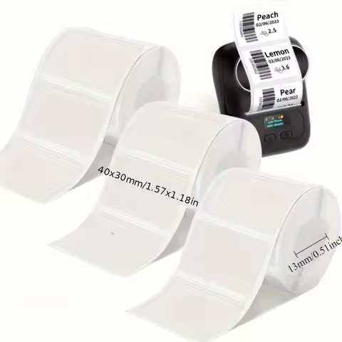 1.57"x1.18" Clear Adhesive Stickers Waterproof Reusable Label for Barcode Logo Decor Compatible with