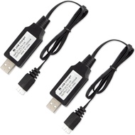 2 Pek Kabel Pengecas USB untuk Bateri LiPo & Li-ion 7.4V 1A 2S – Penyambung USB ke XH-3P untuk Penge