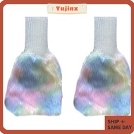 YUJINX Boots Socks, Fur Plush Fluffy Thickened Plush Fluffy Boots Cover, Warm Y2K Rainbow Pile Socks