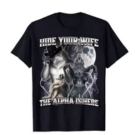 If They Talk Behind Your Back Fart T-Shirt Wolf Pattern Round Neck T-Shirt For Men Milk Silk