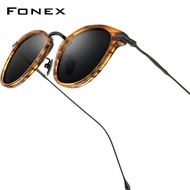 FONEX Kính Râm Phân Cực Titan Acetate Kính Râm Nam Vuông Cổ Điển Retro Mới 2022 Cho Nữ Kính Râm Phon