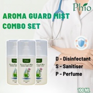 Phio D.S.P 100ml Aroma Guard Mist with Long-Lasting Fragrance | Antibacterial | Combo Set