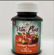 ไวต้าพลัส Vita Plus Collagen Peptide&amp;Vit C 13050 มิลลิกรัม 30เม็ด/กระปุก  ผิวสว่างใส ไร้สิว