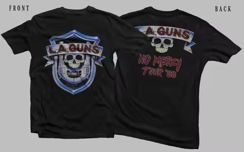 New D T G Printed Shirt L A Guns No Mercy Tour '88 Size S M Xl 2 3 4 5 6 7Xl