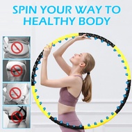 ฮูล่าฮูปถอดได้ ฮูล่าฮูปลดพุง ลดน้ำหนัก แบบปุ่มนวดแม่เหล็ก ลดไขมันแบบx2 สีเหลือง-ดำ Removable Hula Ho